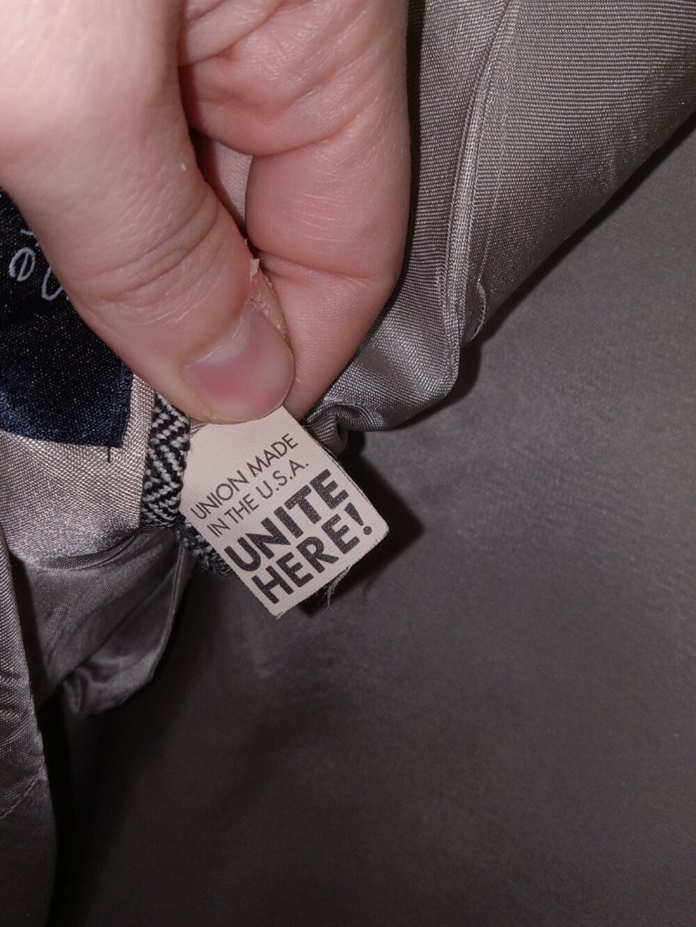 Hart Schaffner Marx Blazer 42S Gray Herringbone Wool USA Union Made Vintage - Picture 7 of 15